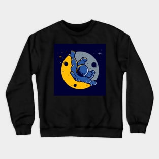 astronaut-with-funny-hover-style Crewneck Sweatshirt